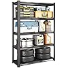 Rufokisa 48" W Garage Shelving Heavy Duty, 2800LBS Loads Adjustable Garage Storage Shelves,5-Tier Metal Storage Racks and Shelving Units, Utility Rack Shelves,48" W x 18" D x 78" H,Black