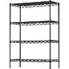 4-Shelf Adjustable Heavy Duty Storage Shelving Unit, Metal Organizer Wire Rack for Laundry Bathroom Kitchen Pantry Closet, Black