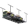 3 x 8FT Overhead Garage Storage Rack, Adjustable Ceiling Storage Racks, Garage Shelving Heavy Duty Storage Organizer System, 600lbs Weight Capacity (Black)