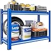 Rufokisa Garage Shelving Heavy Duty，Large Loads Adjustable Garage Storage Shelves, Metal Storage Racks and Shelving Units, Utility Rack Shelves,48”W x 18”D x 39”H,Blue