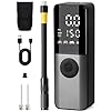 GPUTEK Bike Electric Air Pump: 150Psi Portable Bicycle Tire Pump with Digital Pressure Gauge for Road Bike, Mountain Bike, E-Bike, Motorcycle with Presta, Schrader, Dunlop Valve Accessories