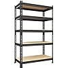 PrimeZone Storage Shelves 5 Tier Adjustable Garage Storage Shelving, Heavy Duty Metal Storage Utility Rack Shelf Unit for Warehouse Pantry Closet Kitchen, 28" x 12" x 59", Black