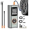 Tire Inflator Portable Air Compressor, 150PSI One Click Smart Pump Tire Inflator, Cordless Tire Inflator with Tire Pressure Gauge and Emergency Light, Air Pump for Car Tires, Motorcycle, Bike, Ball