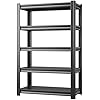 NICOMOW 72.1" HGarage Shelving Storage Shelves Load 2200Lbs Garage Storage Metal Shelving Adjustable 5-Tier Large Shelving Unit Black Metal Shelves for Garage Heavy Duty