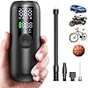 Electric Bike Tire Pump with Gauge, Tire Inflator Portable Air Compressor, Air Pump for Car Tires, Air Compressor for Car, Motorcycle, Bicycle, Ball