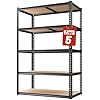 REIBII 2020LBS Storage Shelves 5 Tier Garage Shelving Heavy Duty 72" H x 35.55" W x 16" D Adjustable Metal Shelving Unit for Garage Shelves Utility Rack Shelf for Basement Pantry Closet Shelves,Black