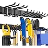 UUP Garage Storage, Garage Organization, Wall Mount Garden Tool Organizer 48 Inches, 440lbs Adjustable Heavy Duty Metal Hooks, Yard Shed Rack Holder System Hanging Rake Broom Mop Snowboard, Men Gift