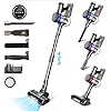 Cordless Vacuum Cleaner, 400W Stick Vacuum with 45Kpa Powerful Suction, 55min Runtime, Smart Induction Auto-Adjustment, Rechargeable Vacuum Cleaners for Home Carpet Floor Pet Hair,LED Display