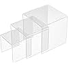 Sezanrpt Square Acrylic Shelf Risers 3pcs, Acrylic Dessert Table Display Set, Clear Acrylic Showcase Collectibles Display Shelf for Funko Pop, Cupcake, Toys, Watches, Table Decorations - 4''x5''x6''