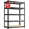 REIBII 2020LBS Storage Shelves 5 Tier Garage Shelving Heavy Duty Adjustable Garage Shelves, Utility Rack Shelf, Shelving Units for Storage Warehouse Pantry Closet, 35.5" W x 11.9" D x 72" H, Black