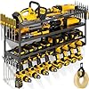 POKIPO Large Power Tool Organizer Wall Mount, Heavy Duty Widen 8 Drill Holder, 4 Layers Cordless Tool Storage Rack, Utility Racks Shelf for Garage