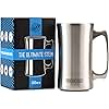 Real Deal Steel Stainless Steel Insulated Beer Mug Vacuum Beer Stein with Welded Handle - 20oz Total Capacity - Large Metal Tankard for IPA, Coffee - Double Walled Mug