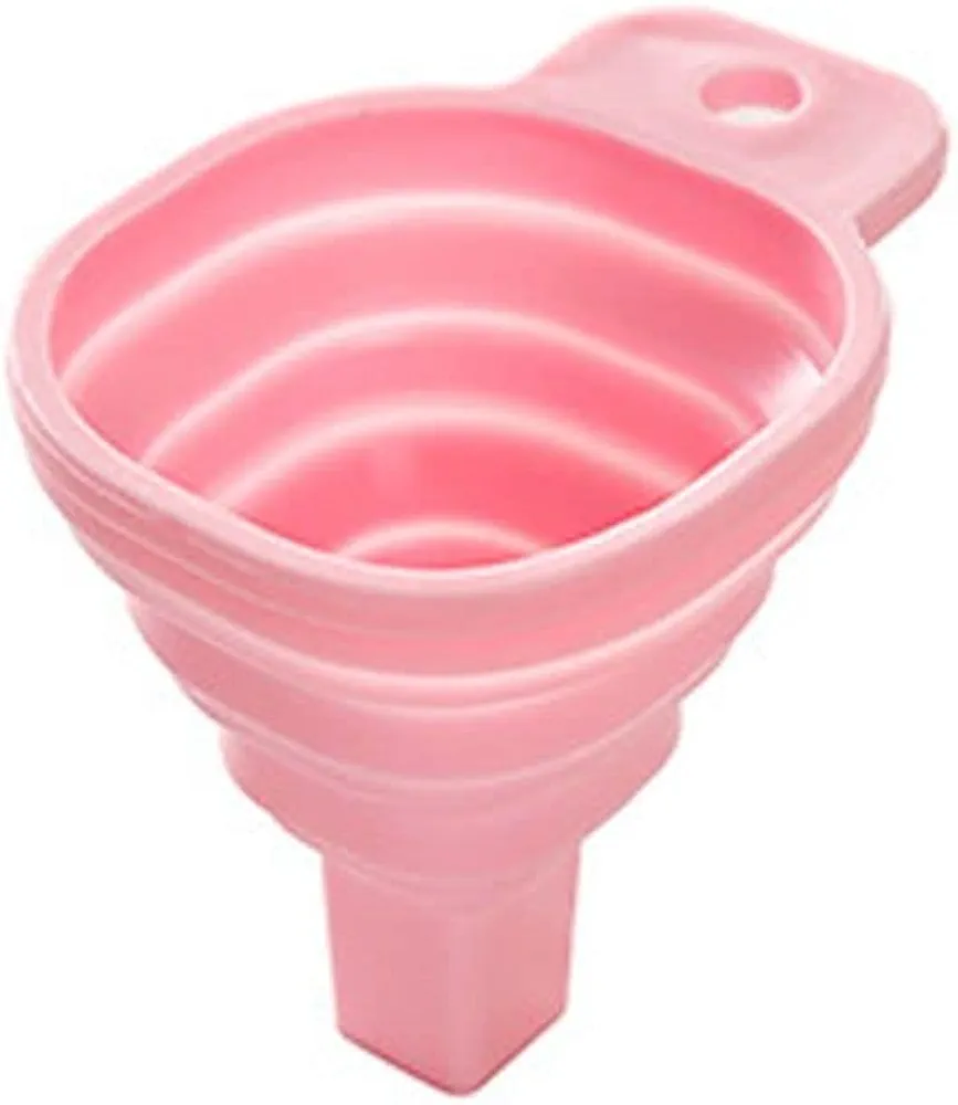 Funnels for Filling Bottles,1PCS Silicone Collapsible Funnel,Small Foldable Funnel Portable Liquid Dispensing Funnel for Kitchen (Pink)