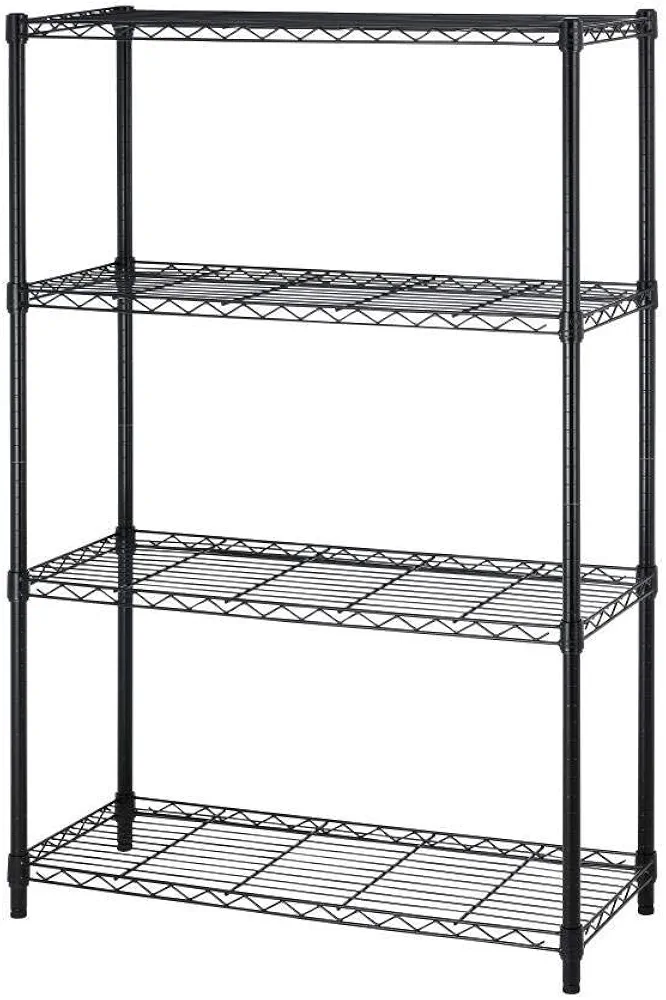 4 Tier Shelving Unit NSF Wire Shelf Metal Large Storage Shelves Heavy Duty Height Adjustable Commercial Grade Steel Utility Layer Shelf Rack Organizer 1000 LBS Capacity -14x36x54,Black