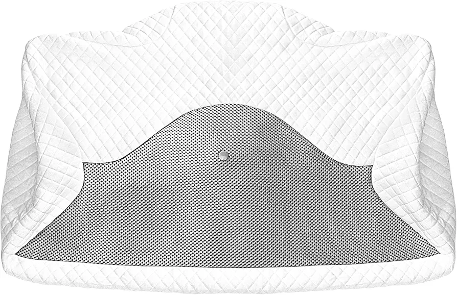 HOMCA Pillowcase for Memory Foam Cervical Pillow, Hypoallergenic Contour Pillow Case, 1Pack, Grey (Suitable for Pillow Model: PL01)