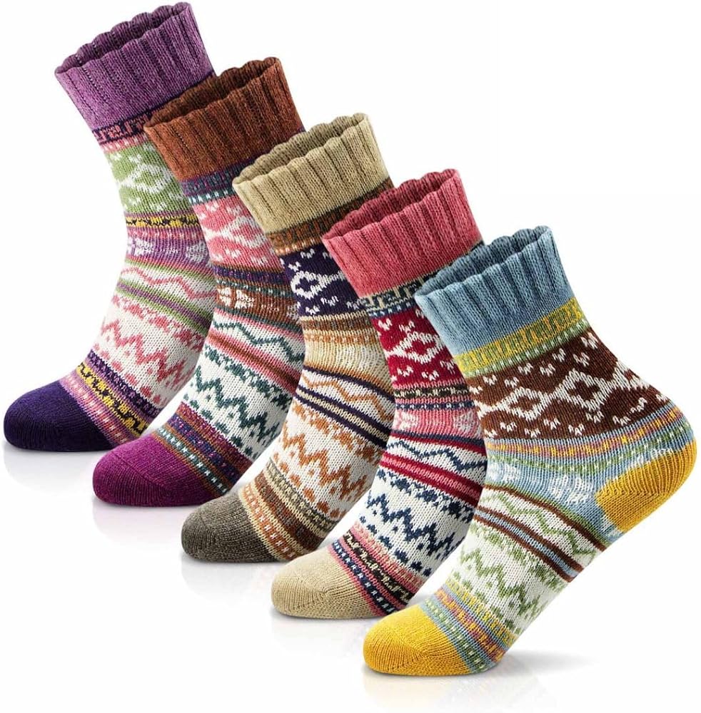 MORECOO Women Socks Winter - Christmas Gifts & Stocking Stuffers for Women - Thick Wool Soft Warm Cozy Crew Socks for Women