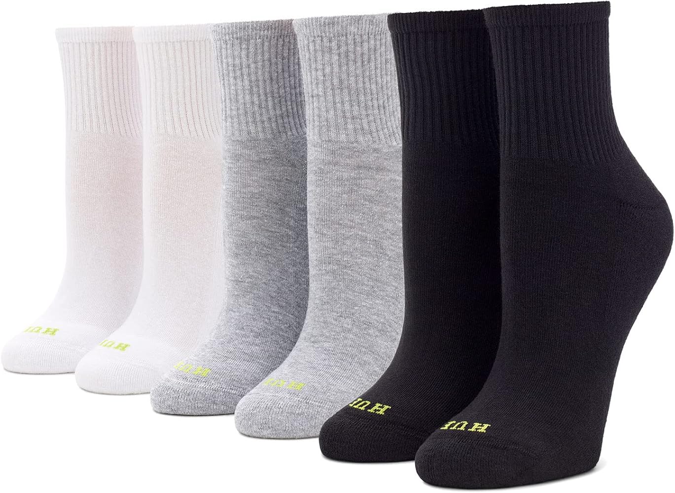 HUE Women's Mini Crew Sock 6 Pair Pack