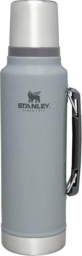 Stanley Classic Vacuum Insulated Wide Mouth Bottle - Hammertone Silver - BPA-Free 18/8 Stainless Steel Thermos for Cold & Hot Beverages - 1.5 QT