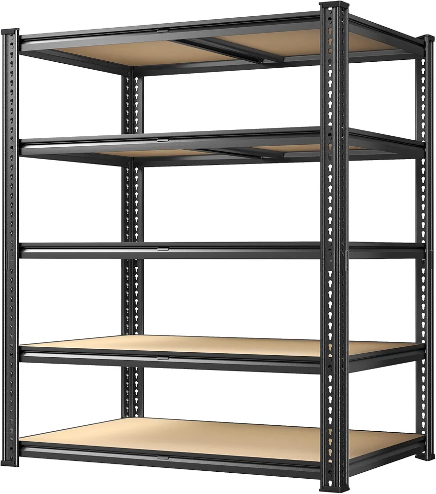 REIBII 72.1'' Storage Shelves 2250LBS Garage Shelving 5 Tier Heavy Duty Shelving Adjustable Metal Storage Utility for Warehouse Basement Kitchen Pantry Commercial, 72.1" H x 35.5" W x18 D