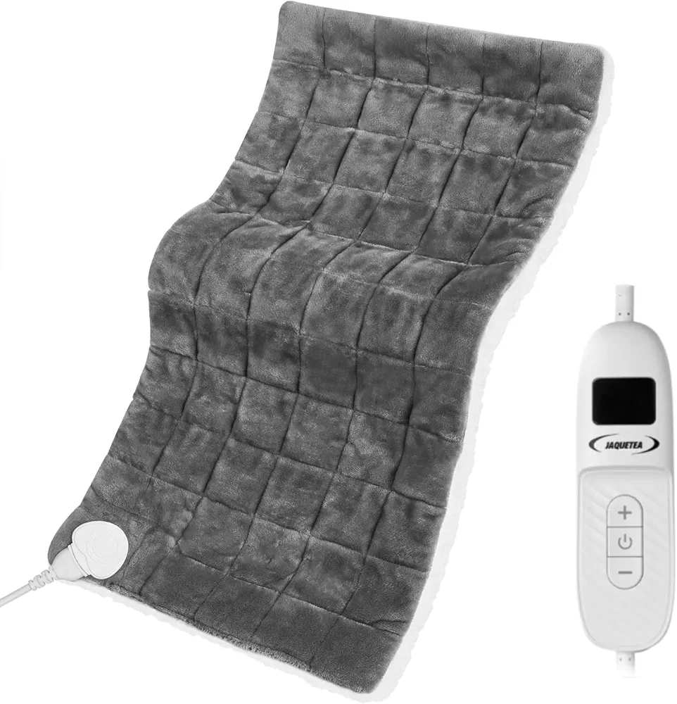 Weighted Heating Pad for Back Pain and Period Cramps,Machine Washable,17''x33'' Extra Large Electric Heating Pad for Shoulder, 4.9LB Heated pad with 4 Heating Levels, Christmas Gifts for Her