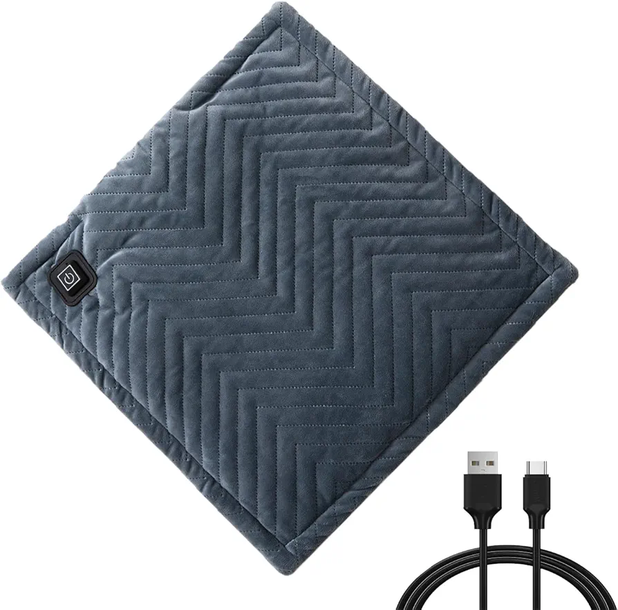 USB Graphene Heating Cushion, Portable PAD, can be Used on The seat or held Directly for Warmth, and can Also be Used for Pets Such as Dogs and Cats who are Afraid of Cold(p-Gray)