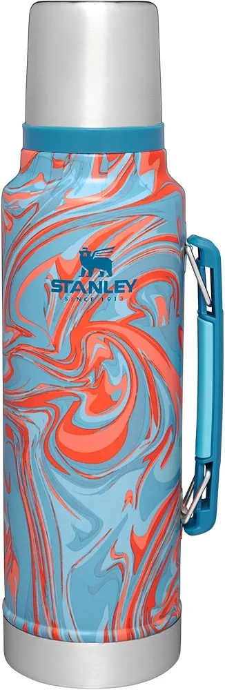 Stanley Classic Vacuum Insulated Wide Mouth Bottle - Pool Swirl - BPA-Free 18/8 Stainless Steel Thermos for Cold & Hot Beverages - 1.5 QT