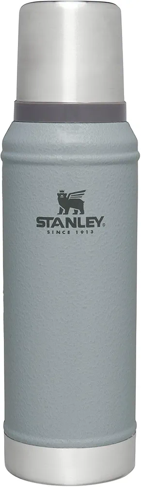 Stanley Classic Vacuum Insulated Wide Mouth Bottle - Hammertone Silver - BPA-Free 18/8 Stainless Steel Thermos for Cold & Hot Beverages - 1.0 QT