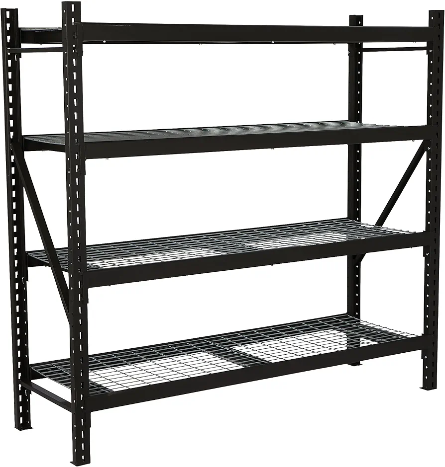 Ironton 4-Tier Industrial Steel Shelving Unit, 8,000-Pound Load Capacity, Garage Storage Rack, 77" W x 24" D x 72" H