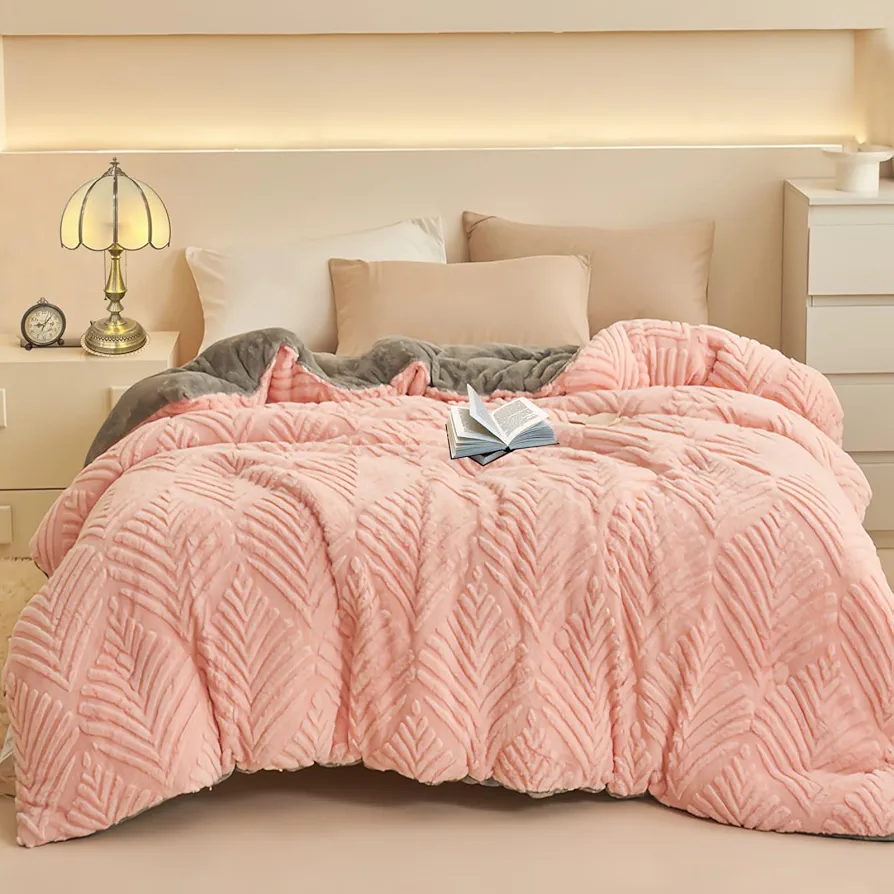 Winter Comforter Full Size - Soft Plush Flannel Comforter King Size - Plush Reversible Fleece Comforter King Sherpa Duvet Cover(E,150 * 200cm/2.5kg)