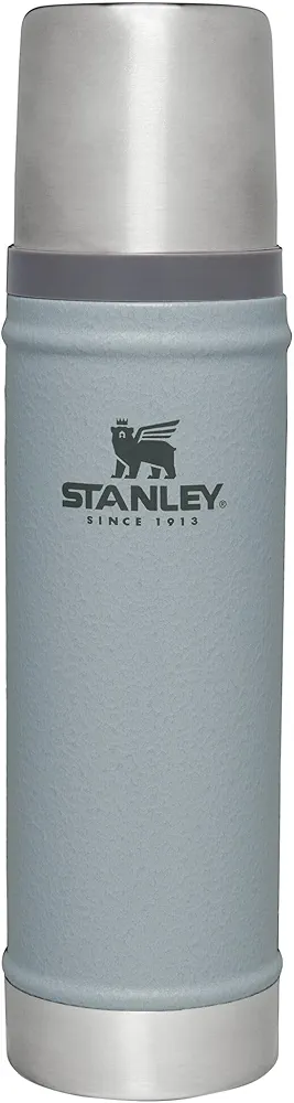 Stanley Classic Vacuum Insulated Wide Mouth Bottle - Hammertone Silver - BPA-Free 18/8 Stainless Steel Thermos for Cold & Hot Beverages - 20 oz