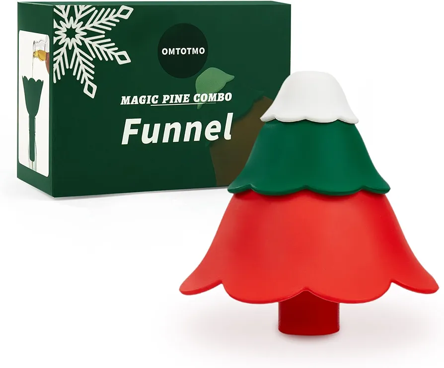 Funnel Set Foldable Silicone Christmas Tree Kitchen Funnel Set- Wide Mouth, BPA Free, Food Safe, Dishwasher Safe - Perfect for Jars, Bottles, and Liquid Transfer - Ideal Kitchen Gift