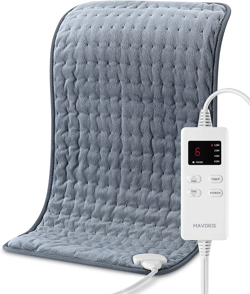 Heating Pad for Back Pain Relief, MAVOKIS Heating Pads for Cramps with Auto Shut Off Large, 6 Heat Settings Electric Heat Pad for Neck and Shoulder, 12" x 24", Moist Heat Option, Super Soft