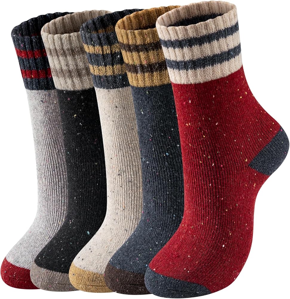 Wool Socks for Women - Womens Wool Socks Winter Socks for men Warm Thick Knit Wool Soft Vintage Casual Crew Socks