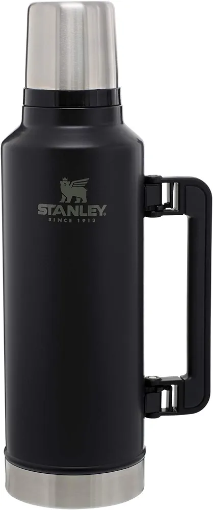 Stanley Classic Vacuum Insulated Wide Mouth Bottle - Matte Black - BPA-Free 18/8 Stainless Steel Thermos for Cold & Hot Beverages - 2.0 QT