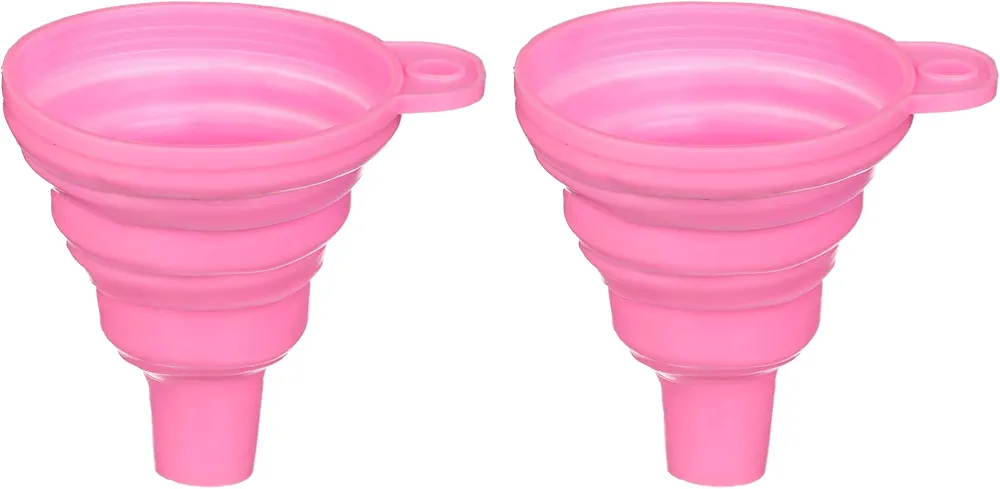 Funnels for Filling Bottles - Collapsible Funnels for Kitchen Use - Silicone Kitchen Funnel Set of 2 for Filling Bottles Liquid, Water and Powder, Foldable