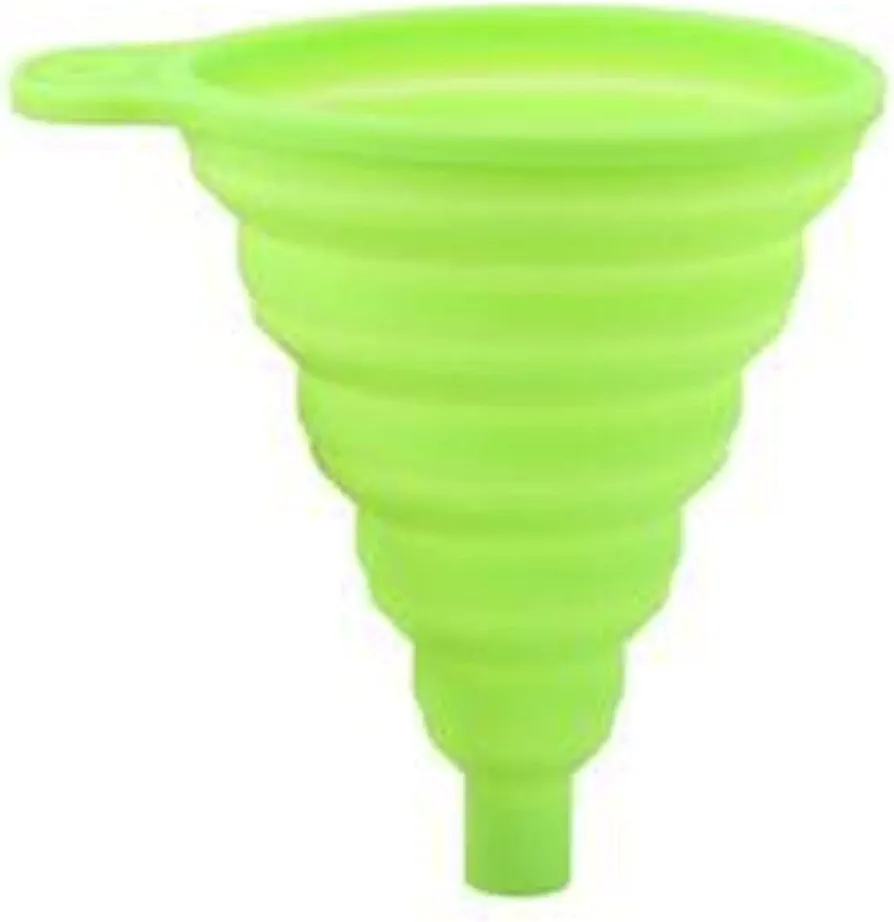 Funnels 3 pc Silicone Collapsible Foldable Funnel Household Kitchen Cooking Tools Portable Wine Mini Portable Oil Pot Funnel (Color : Blue) (Green)