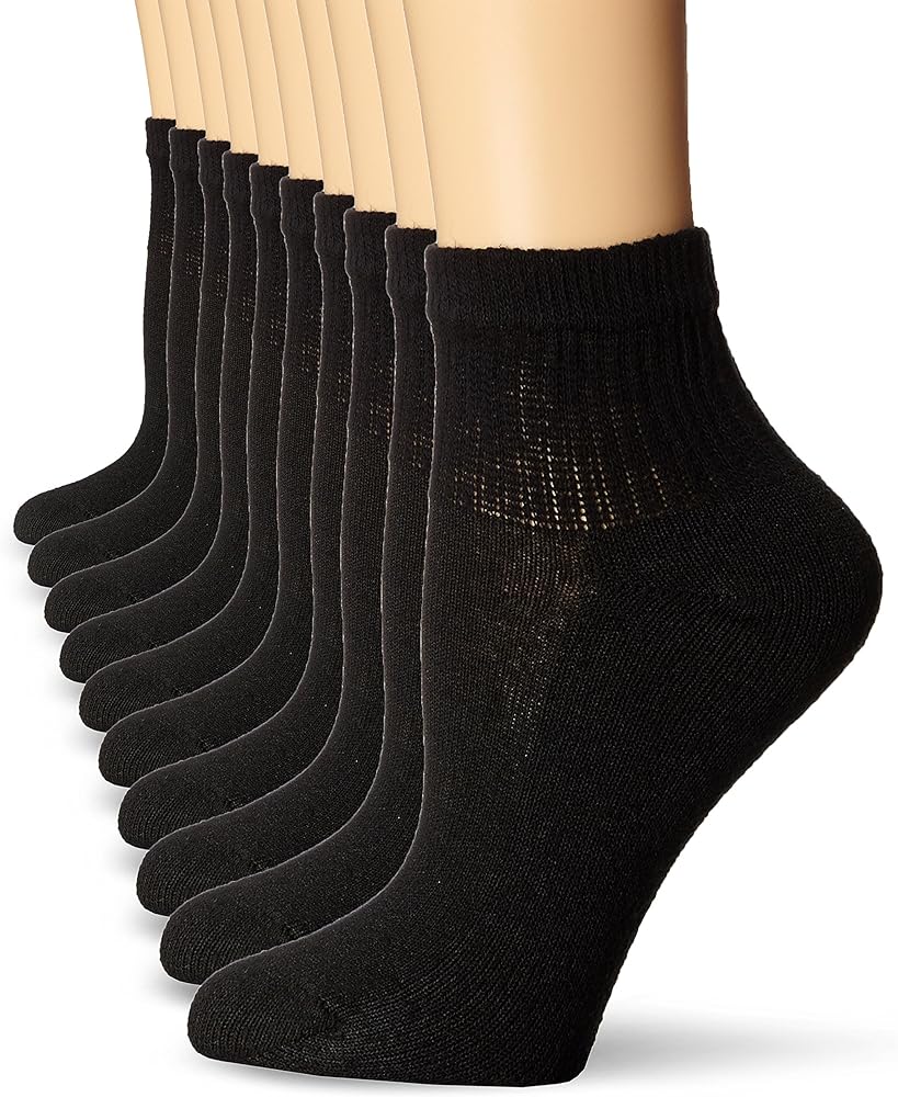 Hanes Women's Value, Ankle Soft Moisture-wicking Socks, Available in 10 and 14-packs