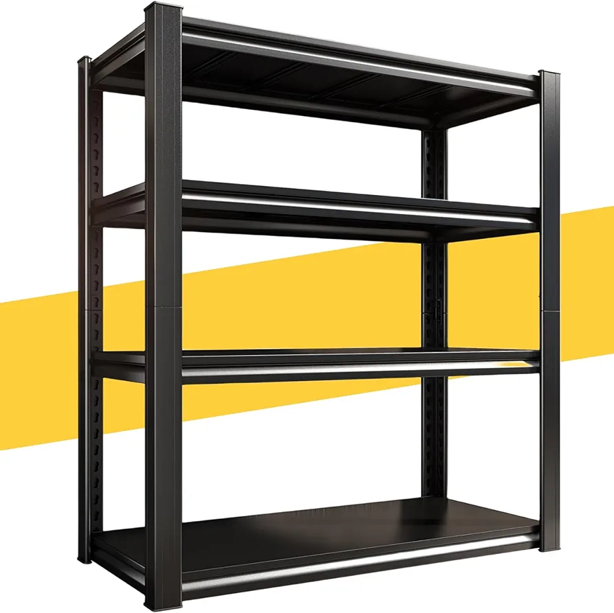 Raybee 40" W Garage Shelving Heavy Duty Shelving Adjustable 4 Tier Storage Shelves Metal Shelves for Garage Storage Rack Load 2000 Lbs Industrial Shelving, 40" W x19 D x57 H