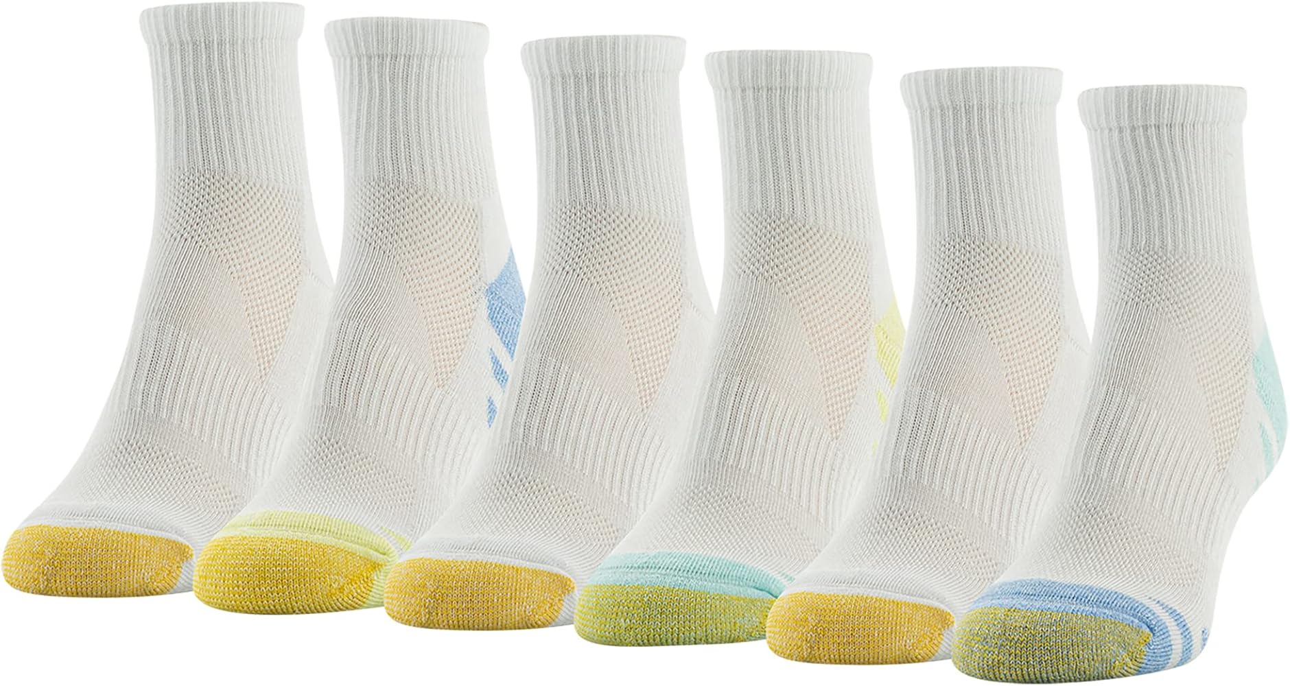 GOLDTOE Women's Half Cushion Sport Quarter Socks 6 Pack