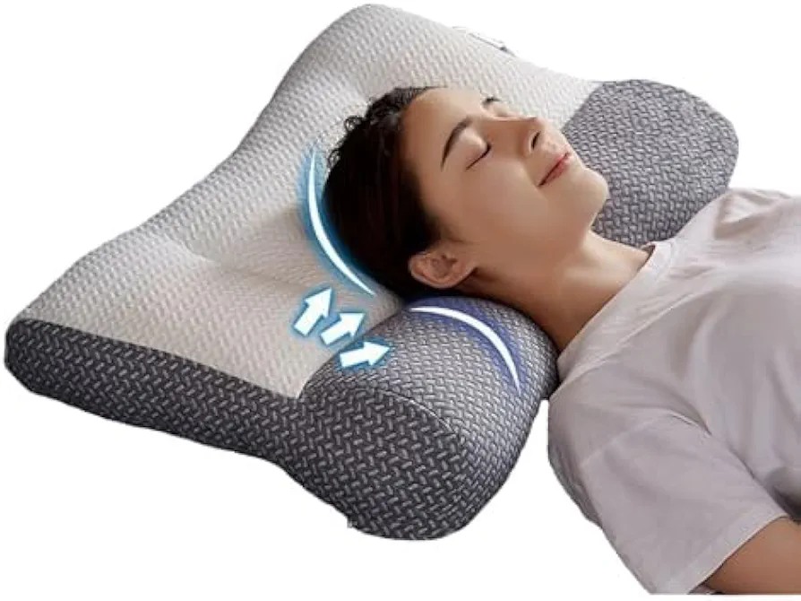 Ergonomic Pillow for Neck and Shoulder Pain, Neck Pillow Orthopedic Correction Repair Traction Contour Pillow Side Sleeper Pillow, Upgraded Cervical Spine Assist Sleep Bed Pillow