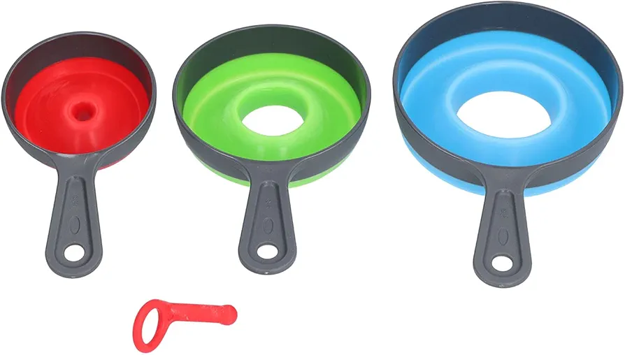 Funnel Set with Foldable and Collapsible Silicone Funnel