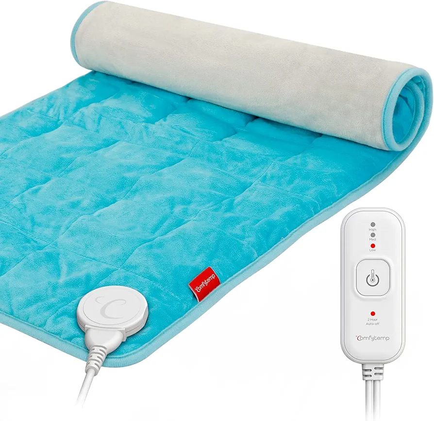 Comfytemp Weighted Heating Pad for Back Pain Relief & Cramps, Fathers Day Dad Gifts, FSA HSA Eligible, 17''x30'' Extra Large Heat Pad, 3.7lb Electric Heated Pad, Birthday Gifts for Women Men Washable