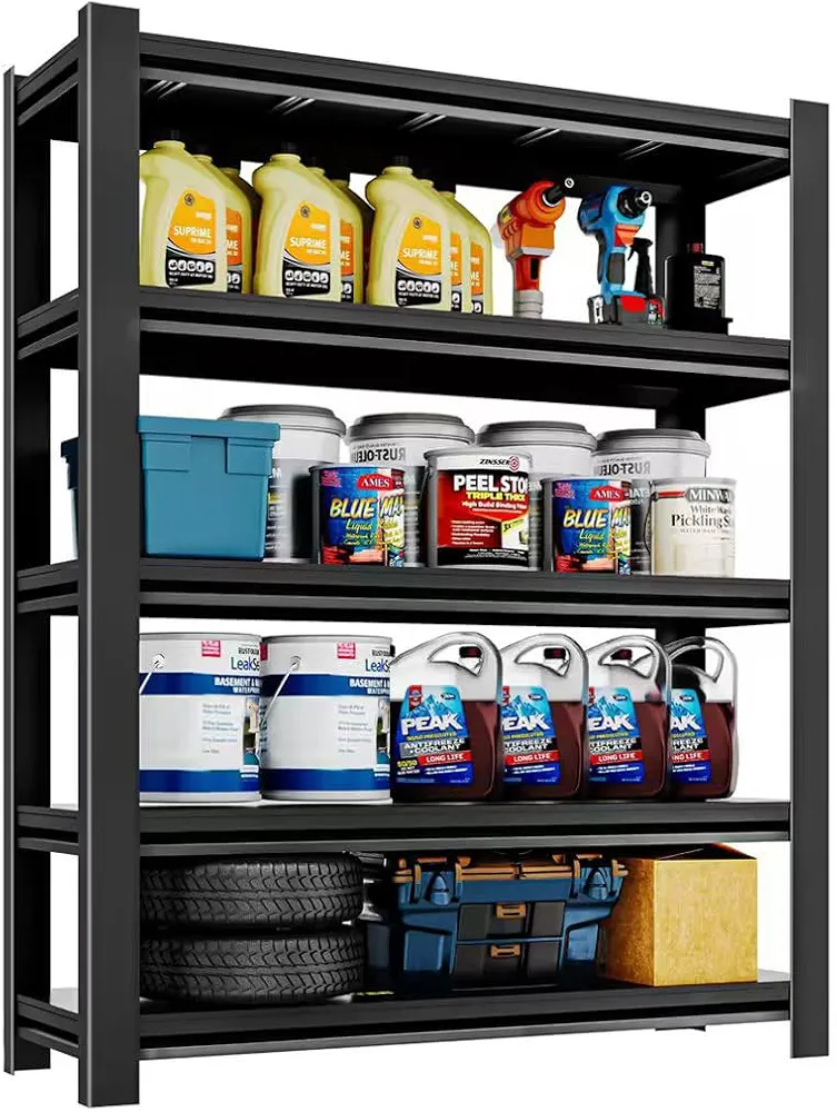 72 Inch H Garage Shelving 5 Tier Heavy Duty Metal Storage Shelves Loads 2000 LBS,Adjustable Garage Storage Shelves Storage Rack Shelf for Garage, Warehouse, Pantry, Basement 72" Hx40''Wx18''D