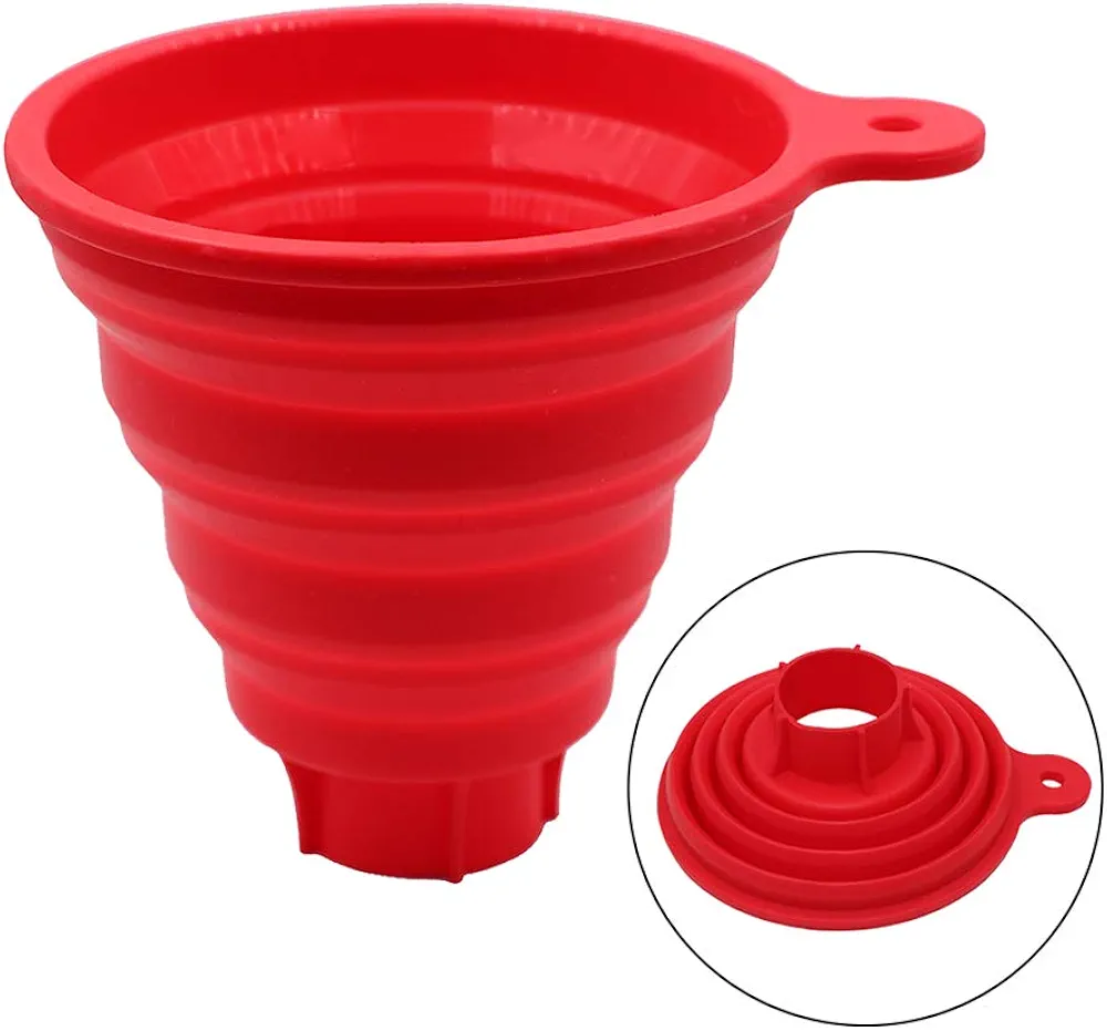 KongNai Silicone Collapsible Funnel for Jars, Foldable Large Canning Jar Funnel for Wide Mouth and Regular Jars, Food Grade Jam Spice Funnel for Canning Transferring of Liquid Solid Bean (1 Size)