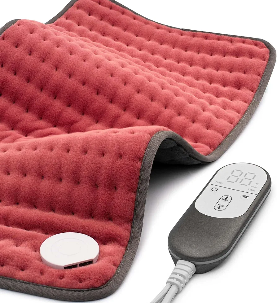 Heating pad for Back, Neck, Shoulder, Cramps and Leg Pain Relief, Heat Pads Christmas Gifts for Women, Men, Mom, Dad, Auto-Off,Machine Washable,Moist Dry Heat Options,Extra Large 12"x24"