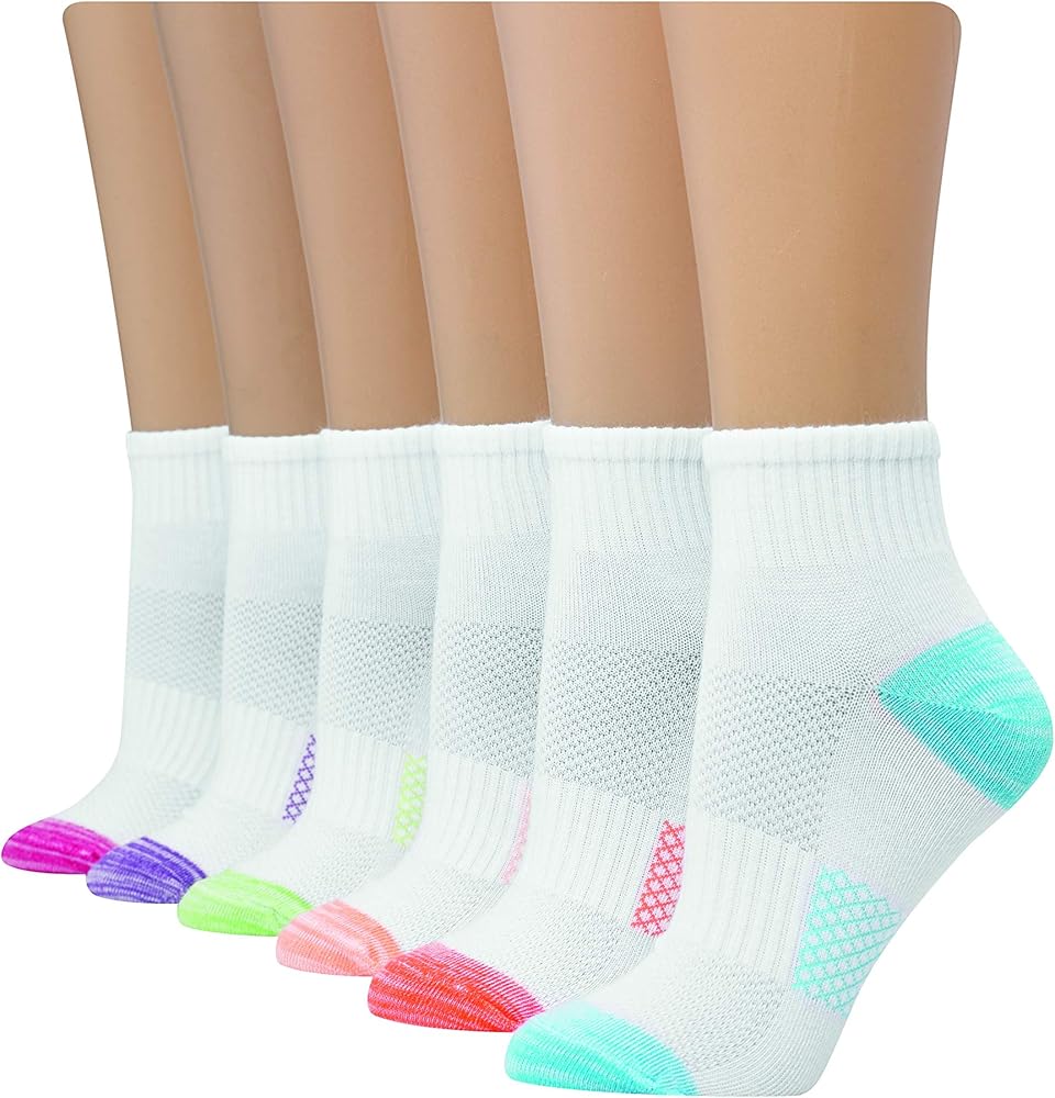 Hanes Women's 6-Pair Lightweight Breathable Ventilation Ankle Socks