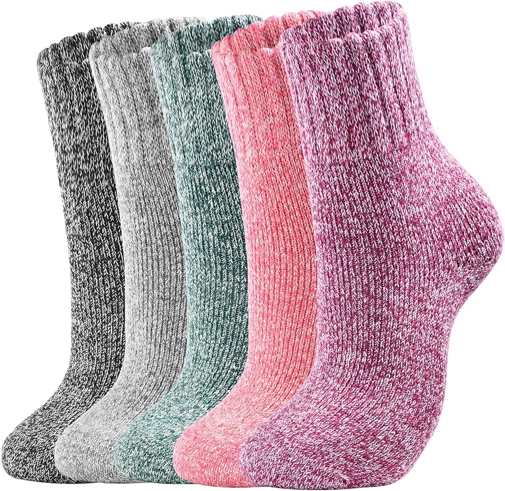 Wool Socks for Women - Womens Wool Socks Winter Socks for men Warm Thick Knit Wool Soft Vintage Casual Crew Socks