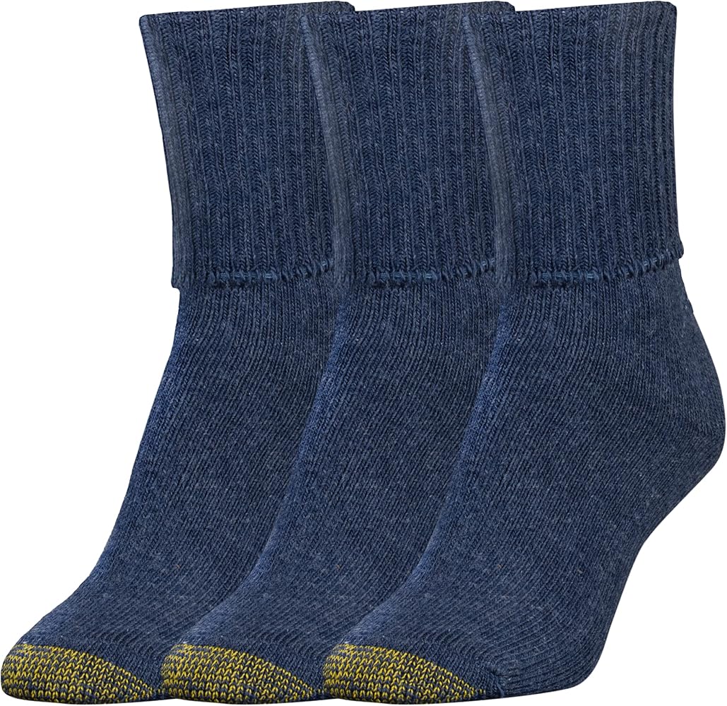 GOLDTOE Women's Bermuda Turncuff Socks 3 Pack