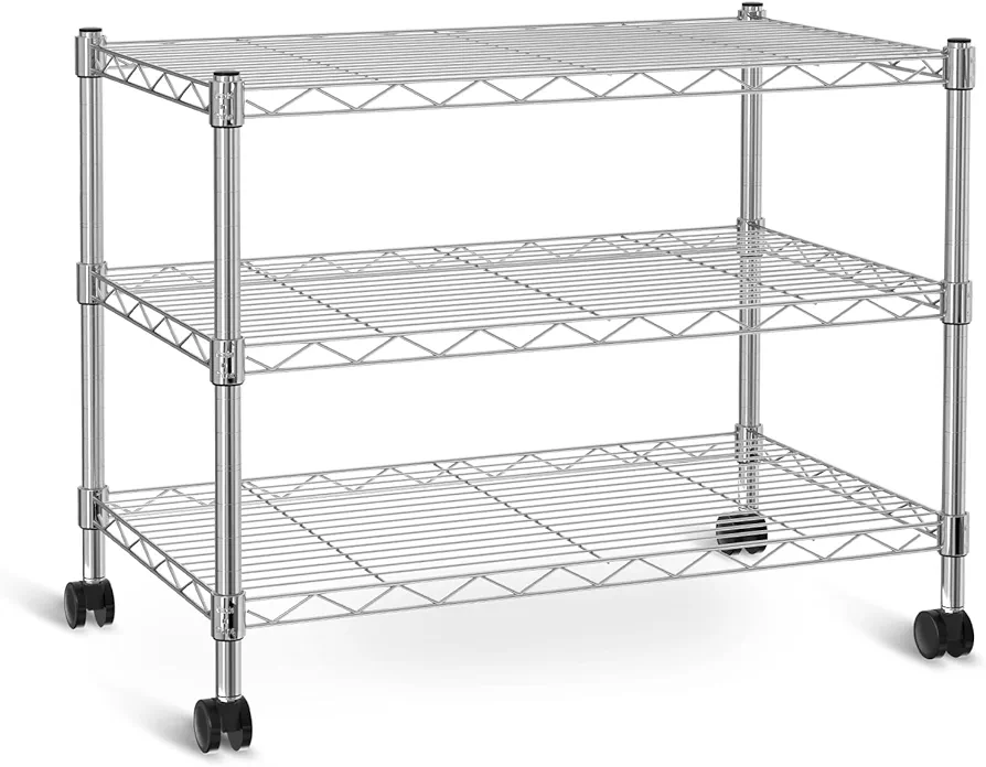 Simple Deluxe 3-Tier Heavy Duty Storage Shelves 750Lb Capacity, 24.02" D x 13.78" W x 21.97" H Shelving Unit for Pantry, Garage, Laundry and Kitchen