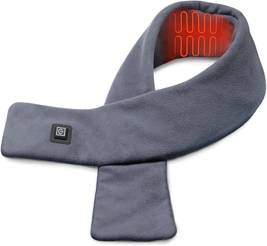 UTK Far Infrared Heated Scarf with 3 Heat Options,Wireless Neck Heating Pad with Tourmaline Beads,Neck Heating Pad for Neck Pain Relief,Include 5000mA Powerbank,Cordless Design for Free Movement